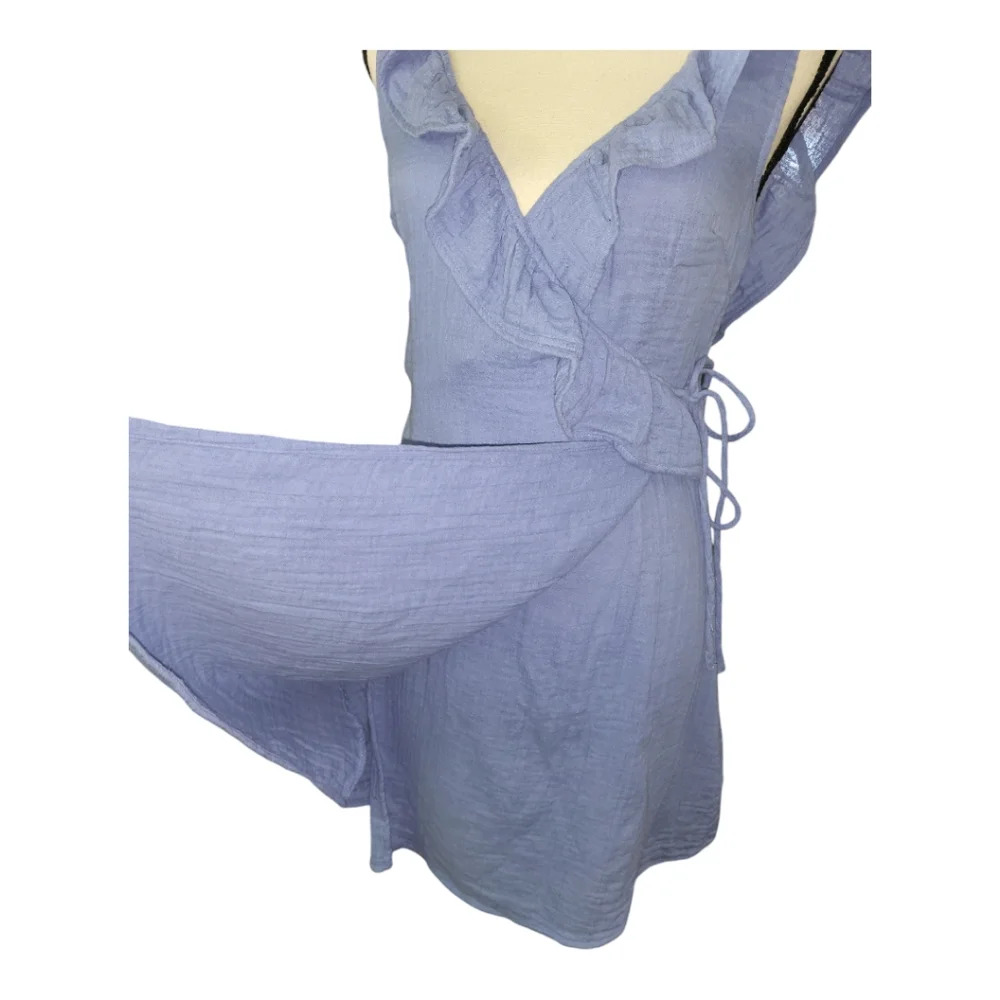 ASOS Blue Ruffle Mini Dress - Picture 3 of 8